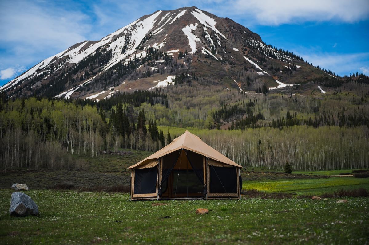 WHITEDUCK Altimus Canvas Tent with Stove Jack, Waterproof, 4 Season Luxury Camping and Glamping Tent Outdoor