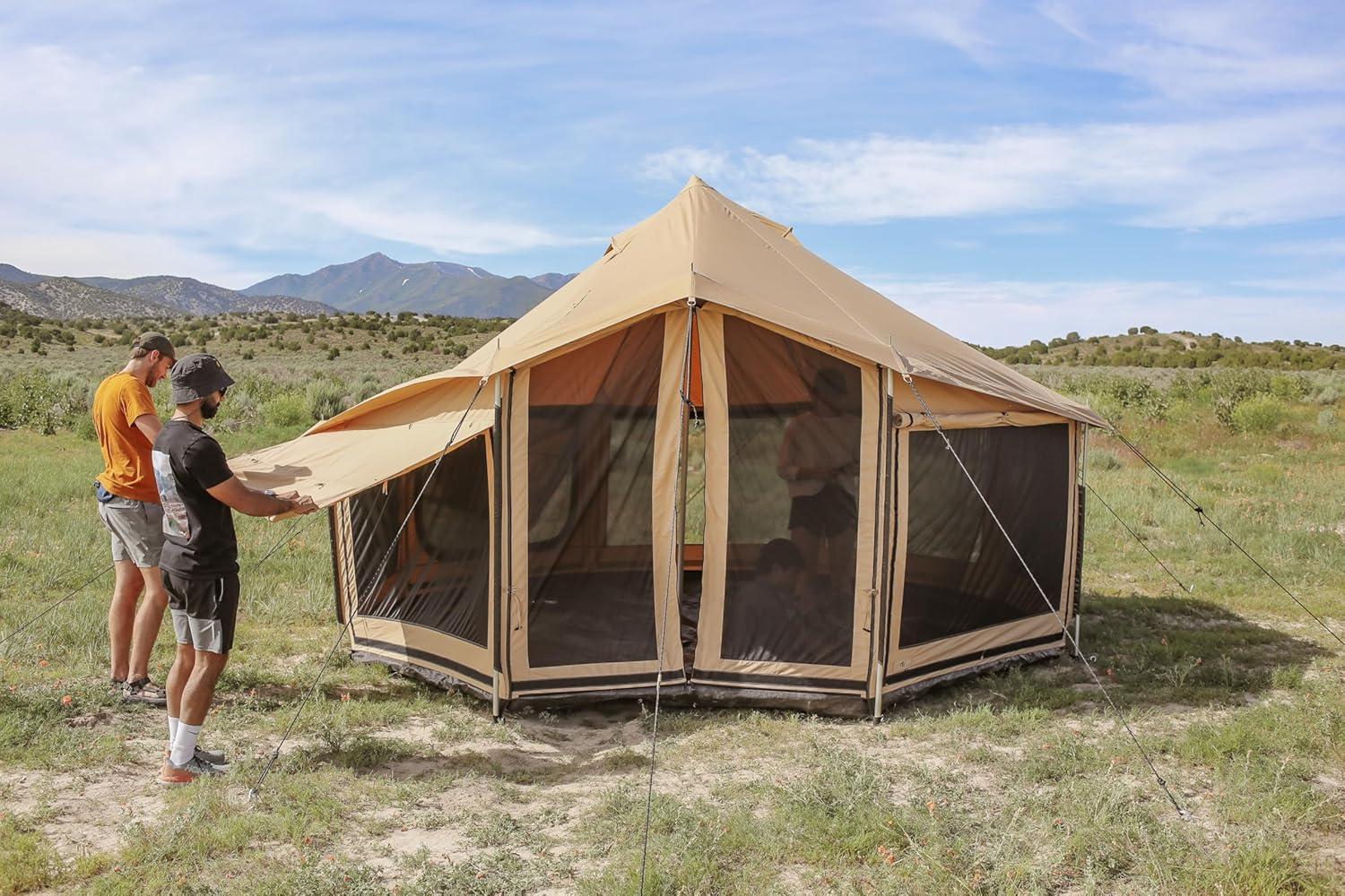 WHITEDUCK Altimus Canvas Tent with Stove Jack, Waterproof, 4 Season Luxury Camping and Glamping Tent Outdoor