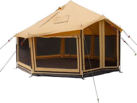 WHITEDUCK Altimus Canvas Tent with Stove Jack, Waterproof, 4 Season Luxury Camping and Glamping Tent Outdoor