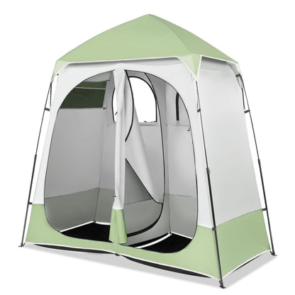 VINGLI 2 Room Shower Tent, 7.5 FT Instant Pop Up Shelter with Carrying Bag, Privacy Changing Room Tent,Perfect for Portable Toilet, Camping, Dressing, Outdoor Indoor, Easy Set Up