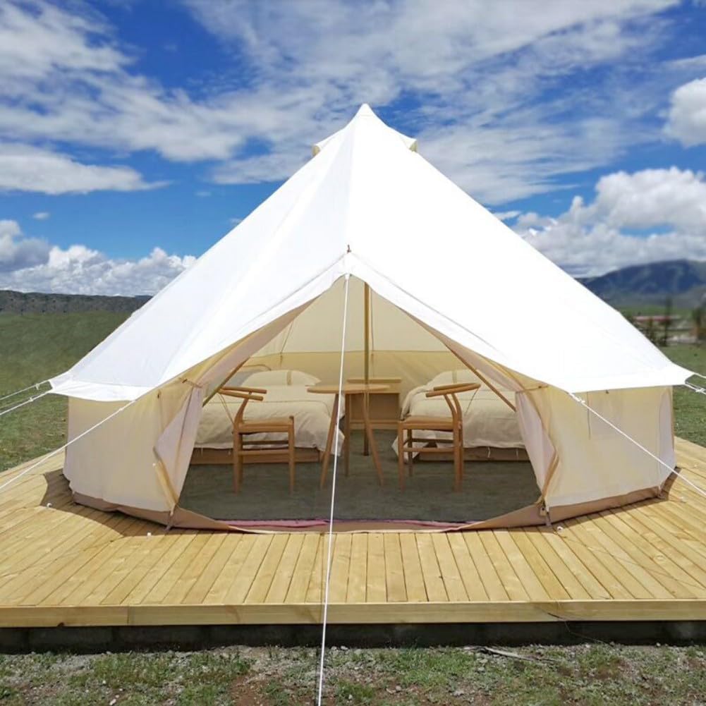 Outdoor Safari Glamping Tent Oxford 3M/ 4M/5M/6M Luxury Yurt Bell Tent for Family Camping
