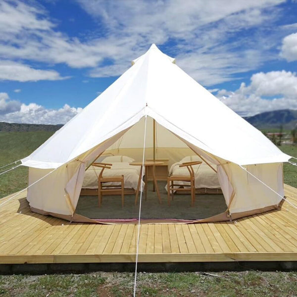 Outdoor Safari Glamping Tent Oxford 3M/ 4M/5M/6M Luxury Yurt Bell Tent for Family Camping