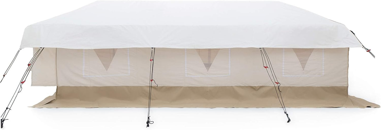 WHITEDUCK Flysheet for Alpha Wall Tent, Guy Ropes, D-Ring, Metal Runner & Stakes Included for Hunting, Family Camping & Outdoor Activities