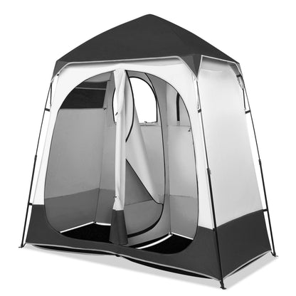 VINGLI 2 Room Shower Tent, 7.5 FT Instant Pop Up Shelter with Carrying Bag, Privacy Changing Room Tent,Perfect for Portable Toilet, Camping, Dressing, Outdoor Indoor, Easy Set Up