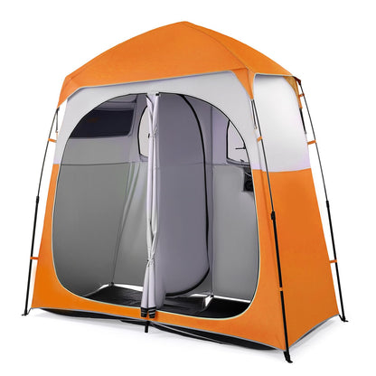 VINGLI 2 Room Shower Tent, 7.5 FT Instant Pop Up Shelter with Carrying Bag, Privacy Changing Room Tent,Perfect for Portable Toilet, Camping, Dressing, Outdoor Indoor, Easy Set Up