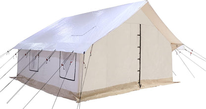 WHITEDUCK Flysheet for Alpha Wall Tent, Guy Ropes, D-Ring, Metal Runner & Stakes Included for Hunting, Family Camping & Outdoor Activities