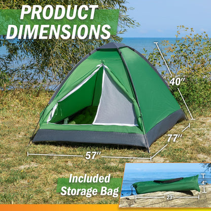 2-Person Dome Tent – Easy Set Up Shelter with Rain Fly and Carrying Bag for Camping